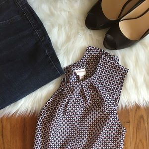 🌸 EUC Merona 🌸 Pink/Blue Patterned Blouse